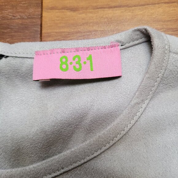 Grey Mini Dress Chest Fringe Festival Sleeveless Exposed Zipper Boho Hippie - Picture 5 of 15